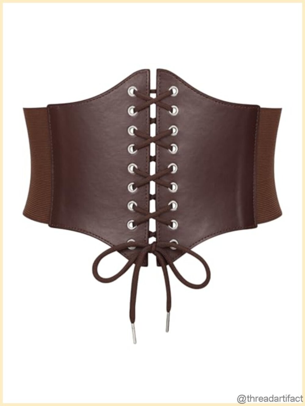 Wide Corset Belt Lace-up Elastic PU Leather Renaissance Halloween Costume
